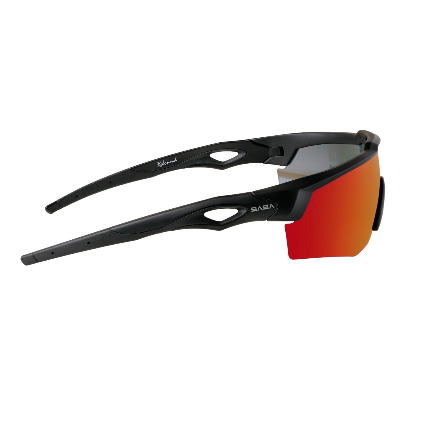Rebound Matte Black Frame Red Revo Lens Sports Sunglasses