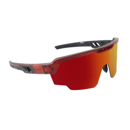 Raptor Translucent Red Frame Red Revo Lens Sports Sunglasses for Cricket I Cycling I Marathon