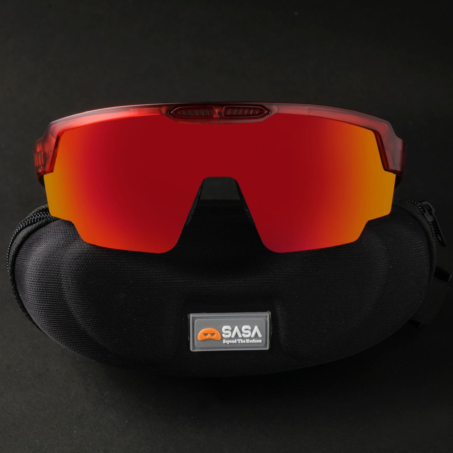 Raptor Translucent Red Frame Red Revo Lens Sports Sunglasses for Cricket I Cycling I Marathon