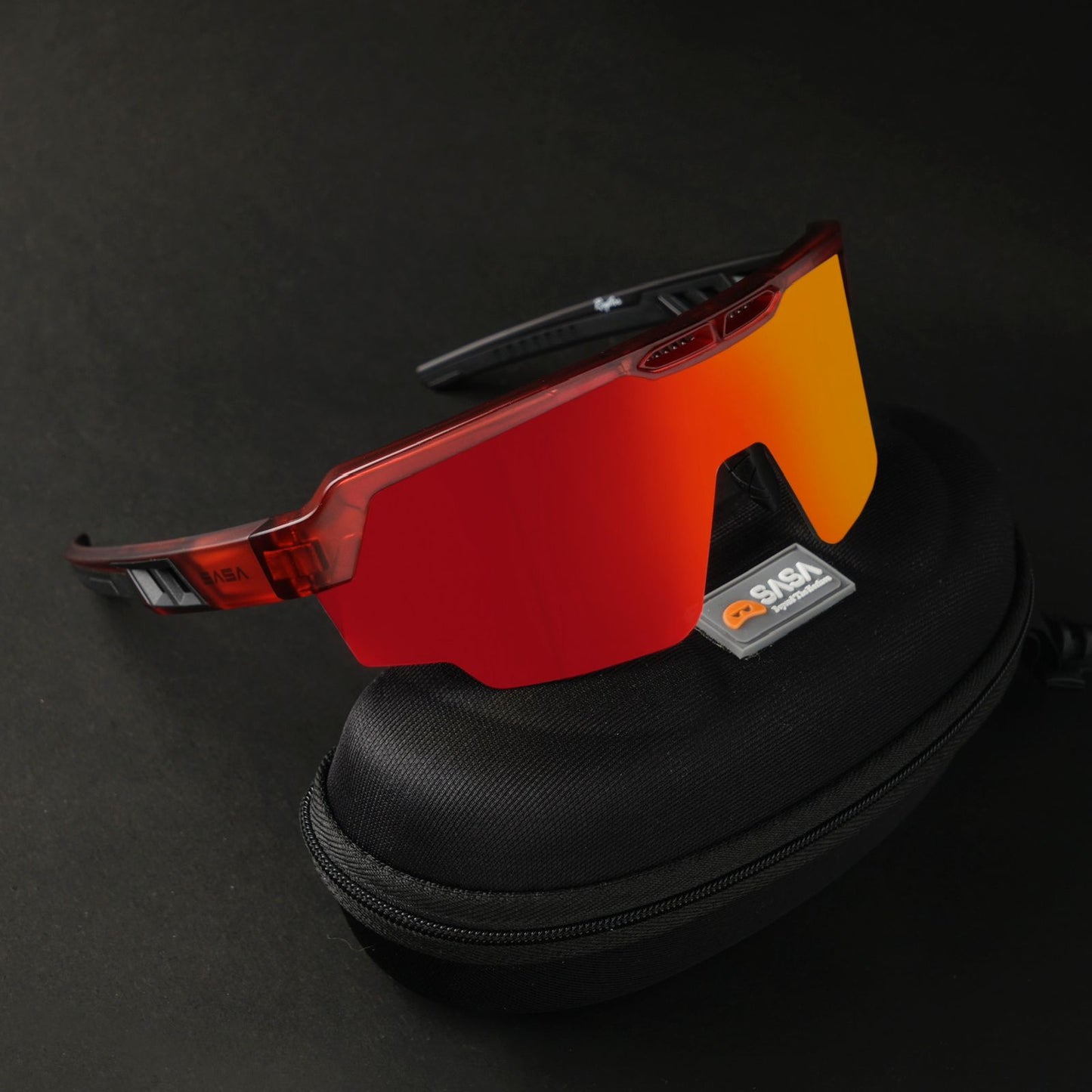 Raptor Translucent Red Frame Red Revo Lens Sports Sunglasses for Cricket I Cycling I Marathon
