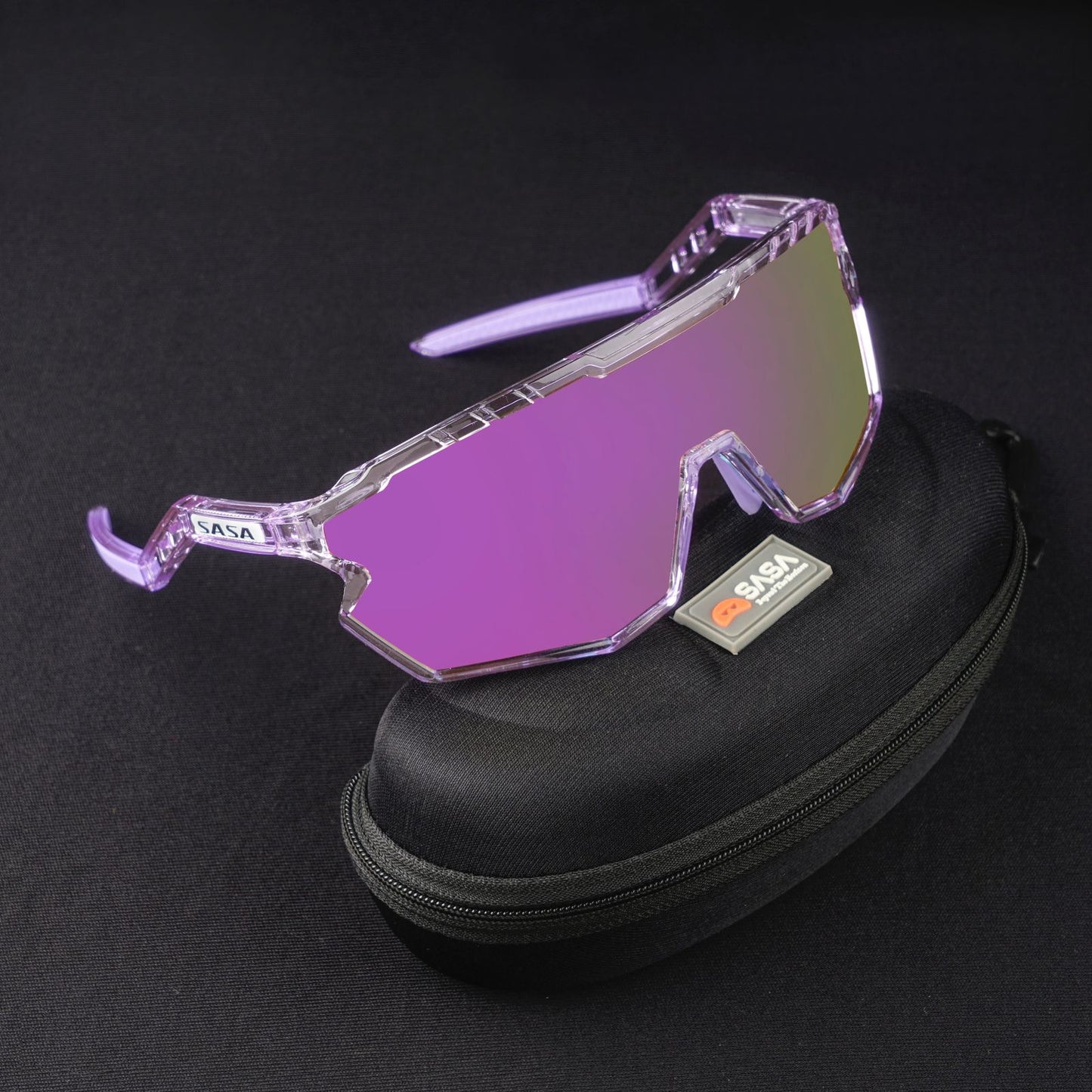 SASA Z Series Prismatic Purple Frame with Purple Revo Lens Sports Sunglasses