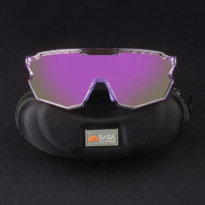 SASA Z Series Prismatic Purple Frame with Purple Revo Lens Sports Sunglasses