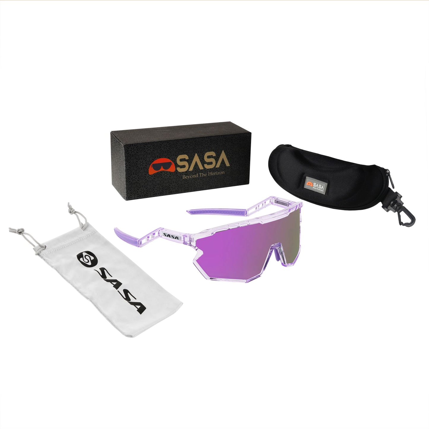 SASA Z Series Prismatic Purple Frame with Purple Revo Lens Sports Sunglasses