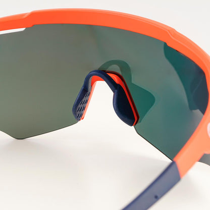 M-Series Matte Orange Frame with Red Revo Lens Sports Sunglasses for Cricket I Cycling I Marathon