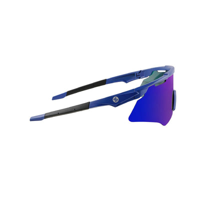 M-Series Matte Navy Blue Frame with Blue Revo Lens Sports Sunglasses for Cricket I Cycling I Marathon