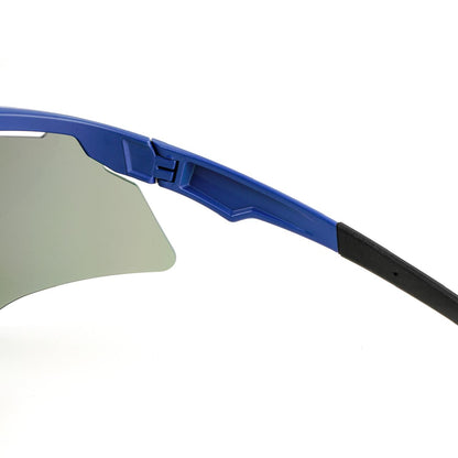M-Series Matte Navy Blue Frame with Blue Revo Lens Sports Sunglasses for Cricket I Cycling I Marathon