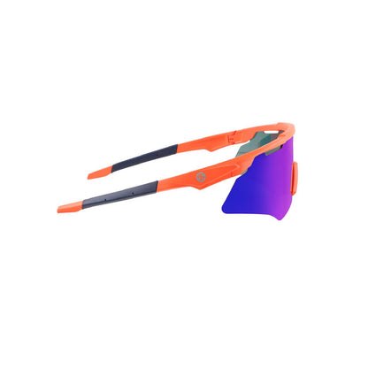 M-Series Matte Orange Frame with Blue Revo Lens Sports Sunglasses for Cricket I Cycling I Marathon