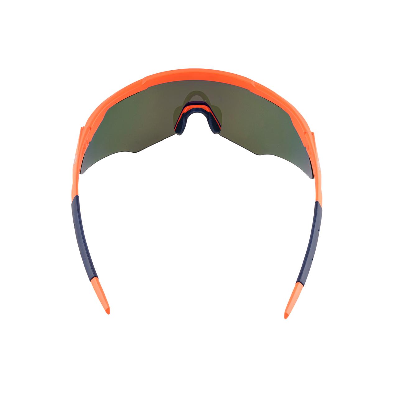 M-Series Matte Orange Frame with Blue Revo Lens Sports Sunglasses for Cricket I Cycling I Marathon