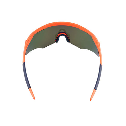 M-Series Matte Orange Frame with Blue Revo Lens Sports Sunglasses for Cricket I Cycling I Marathon