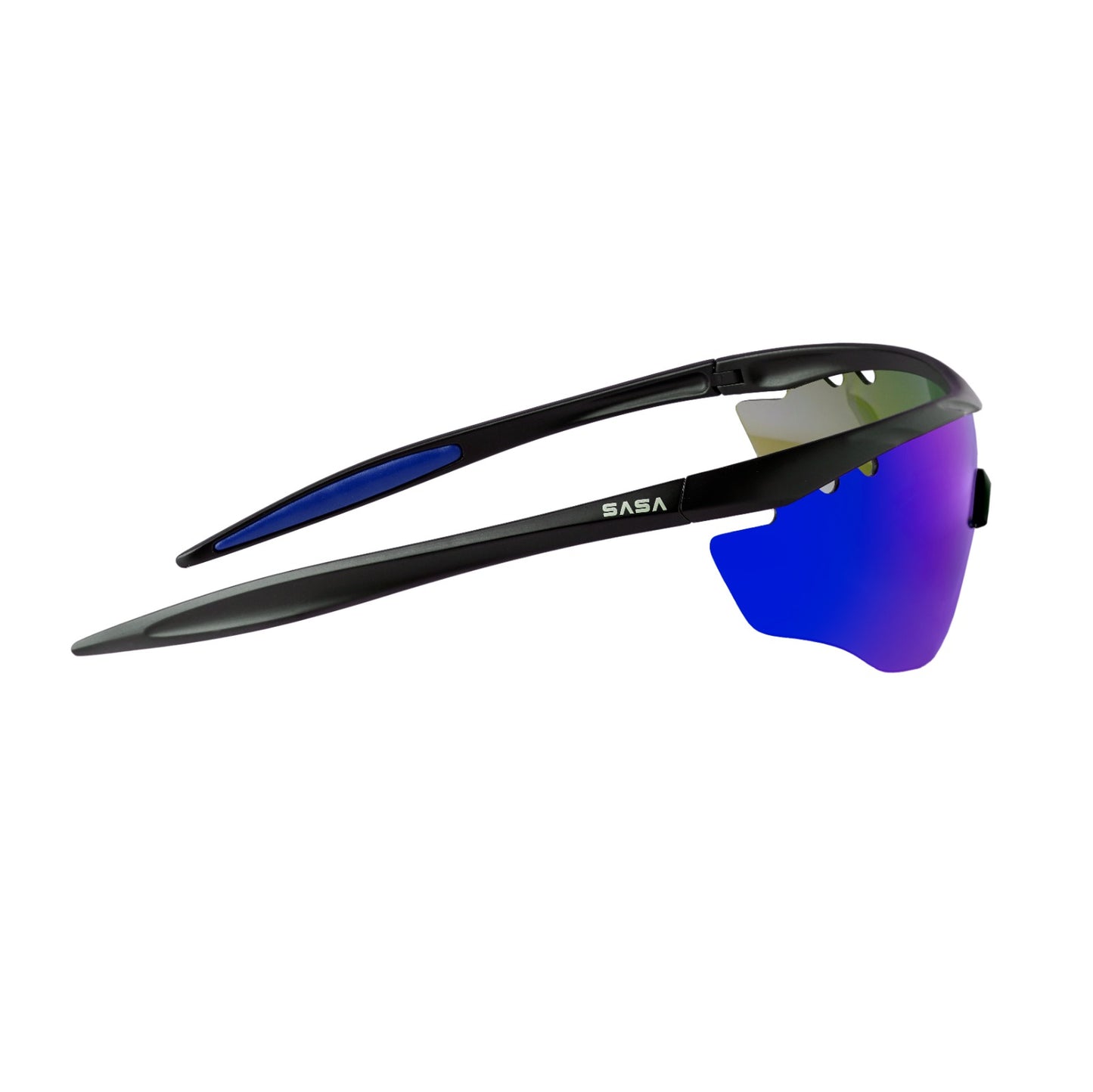 SASA Hawkeye Matte Black Frame Blue Revo Lens Sports Sunglasses