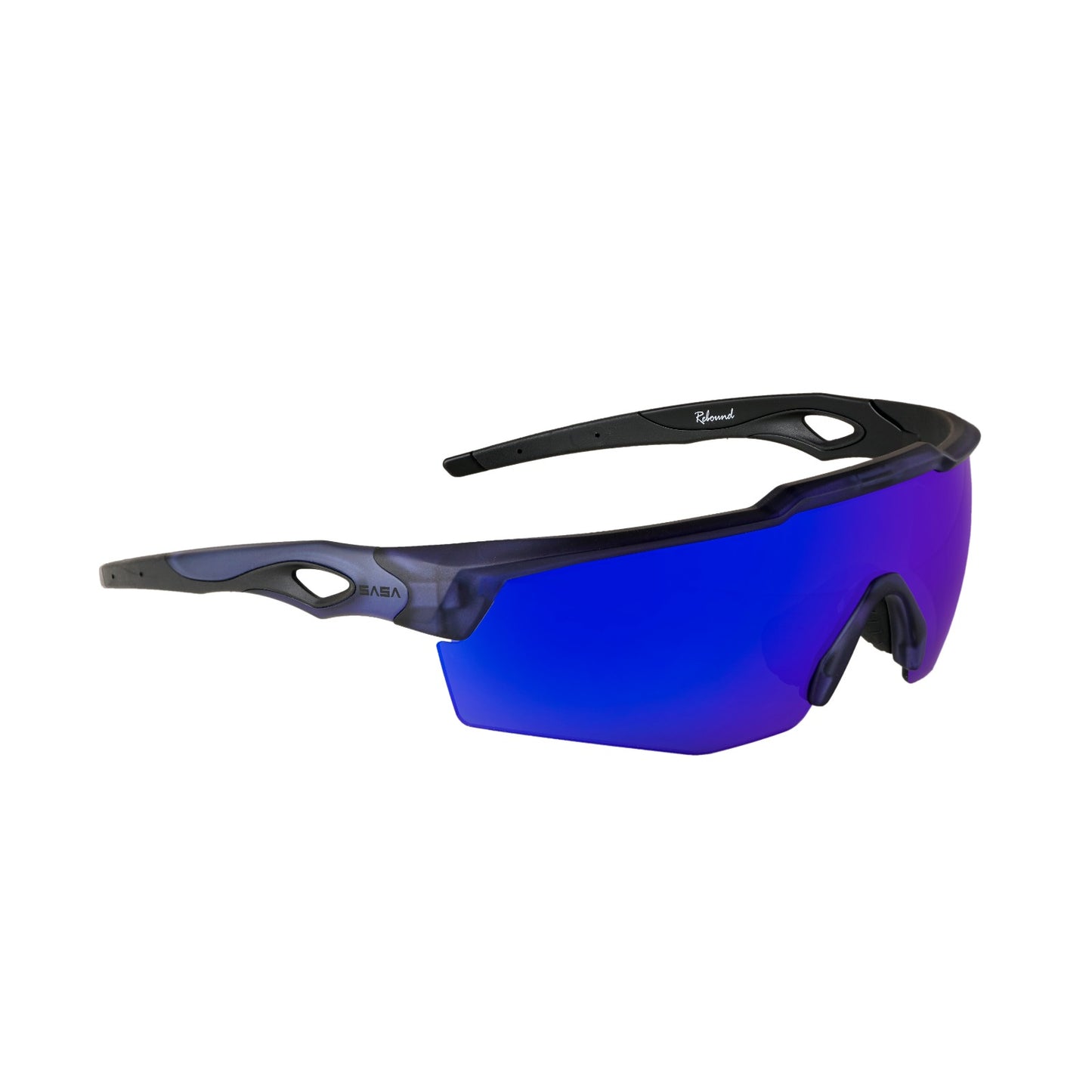 Rebound Translucent Blue Frame Blue Revo Lens Sports Sunglasses