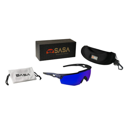 Rebound Translucent Blue Frame Blue Revo Lens Sports Sunglasses