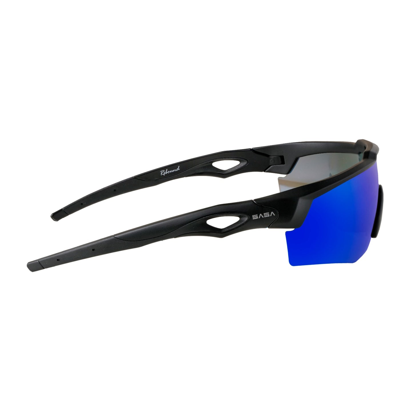 Rebound Frame Matte Black Frame Blue Revo Lens Sports Sunglasses