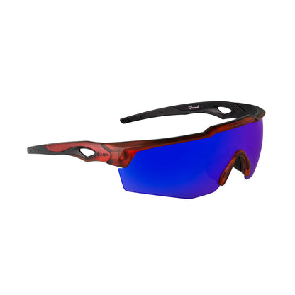 Rebound Translucent Red Frame Blue Revo Lens Sports Sunglasses