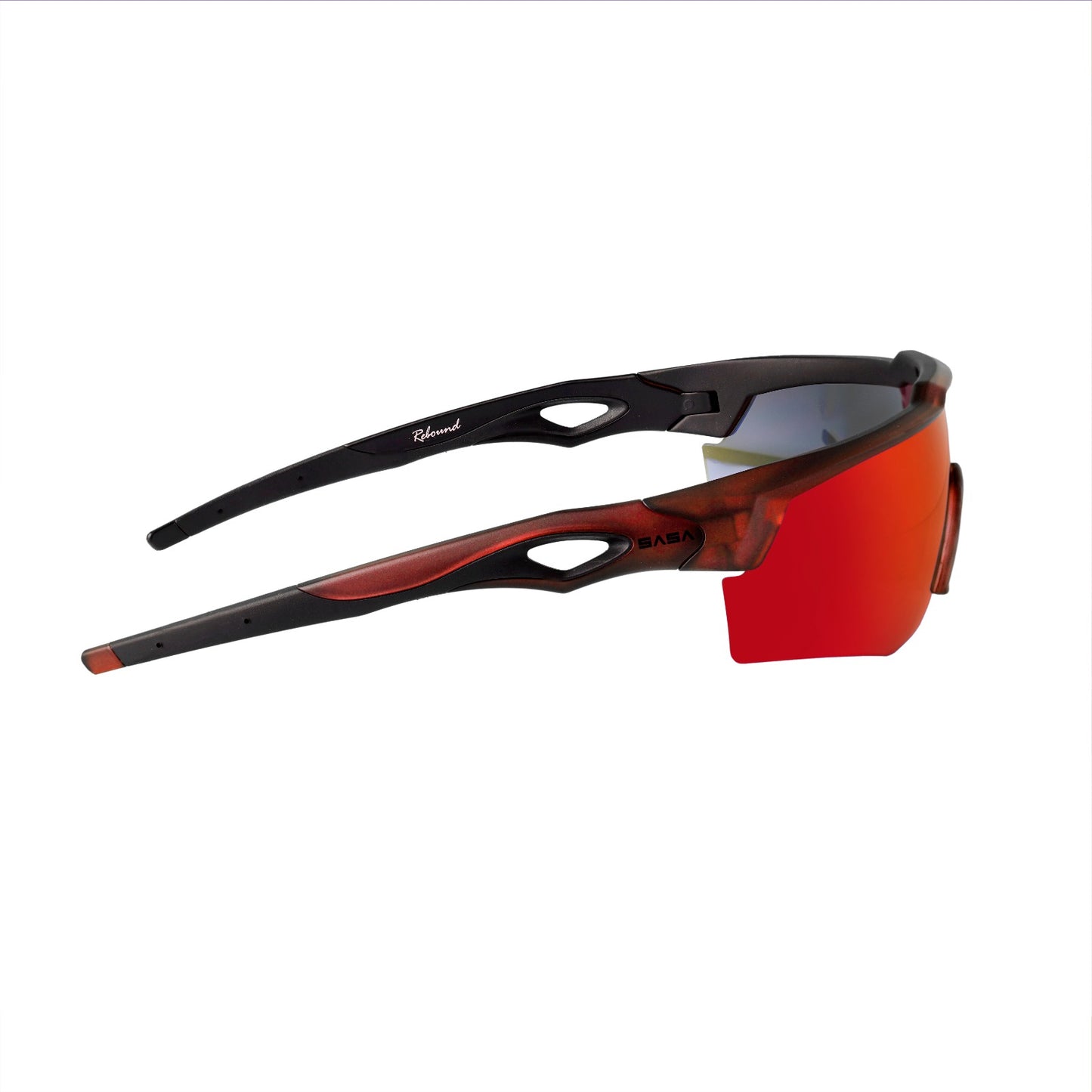 Rebound Translucent Red Frame Red Revo Lens Sports Sunglasses