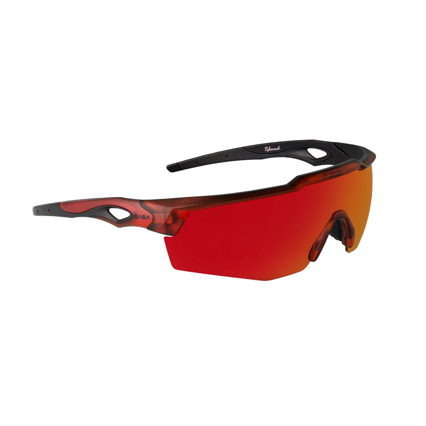 Rebound Translucent Red Frame Red Revo Lens Sports Sunglasses
