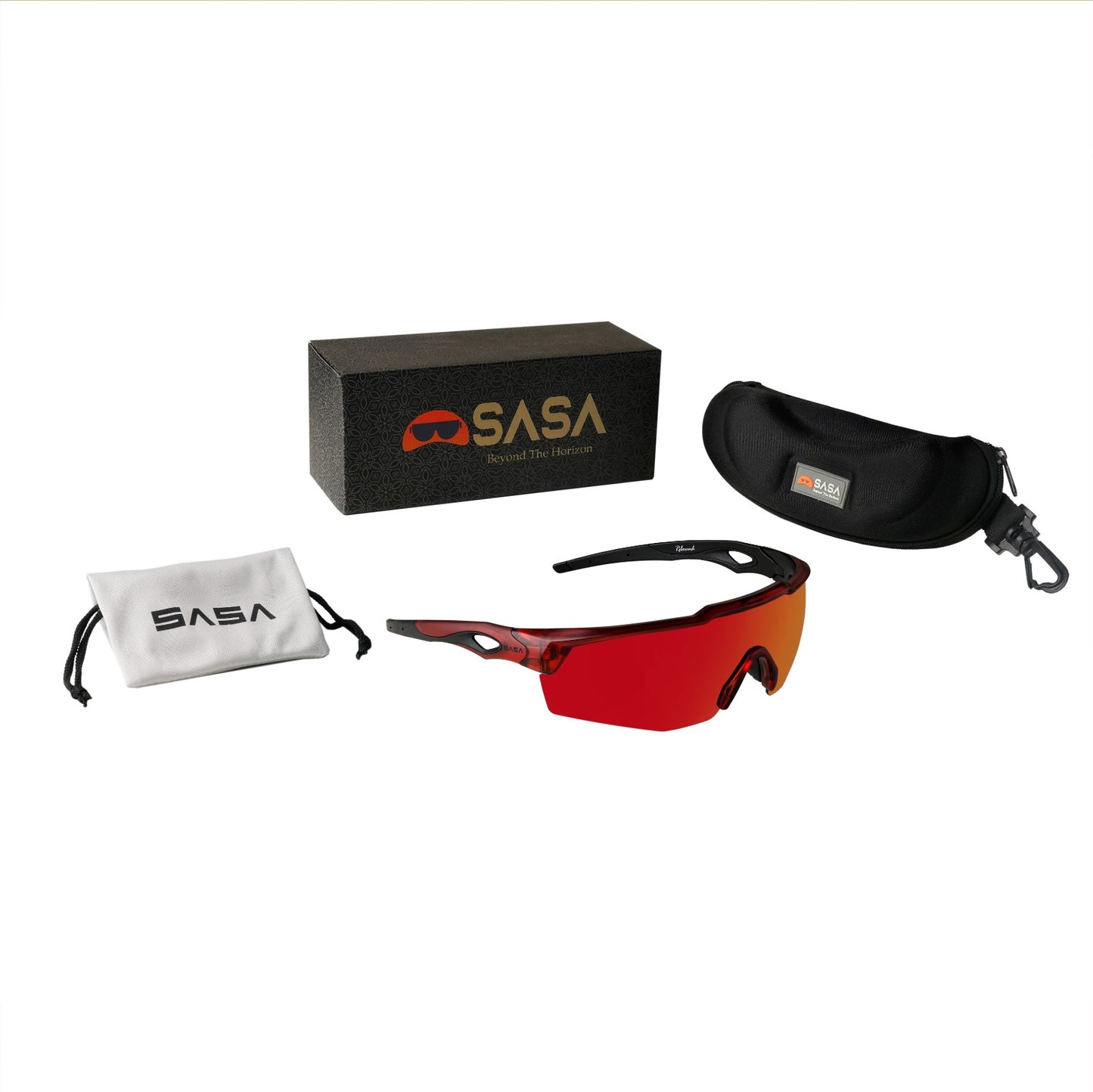 Rebound Translucent Red Frame Red Revo Lens Sports Sunglasses