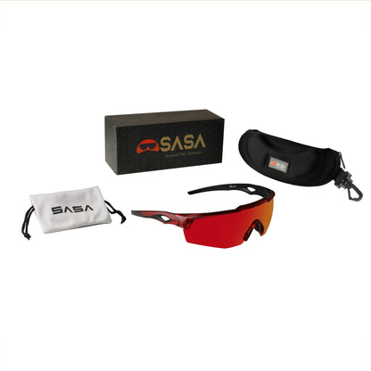 Rebound Translucent Red Frame Red Revo Lens Sports Sunglasses