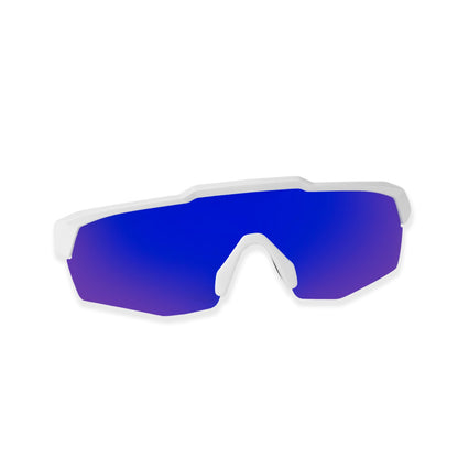 Rebound Matte White Frame Blue Revo Lens Sports Sunglasses