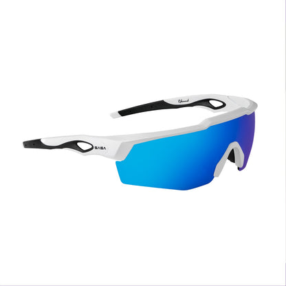 Rebound Matte White Frame Ice Blue Revo Lens Sports Sunglasses