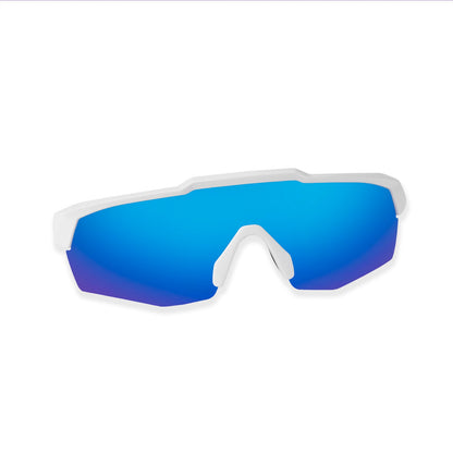 Rebound Matte White Frame Ice Blue Revo Lens Sports Sunglasses