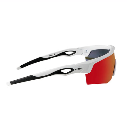 Rebound Matte White Frame Red Revo Lens Sports Sunglasses