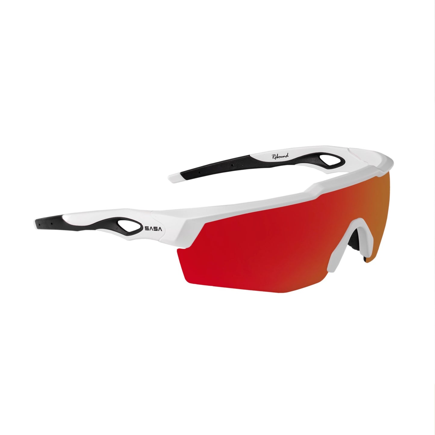 Rebound Matte White Frame Red Revo Lens Sports Sunglasses