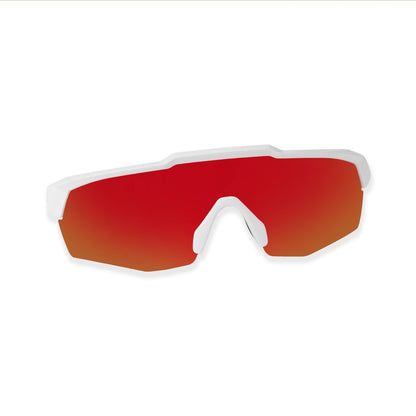 Rebound Matte White Frame Red Revo Lens Sports Sunglasses