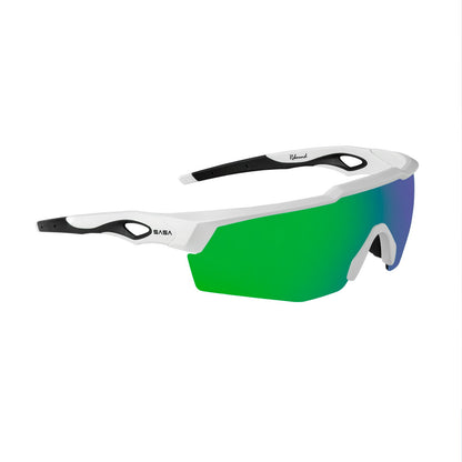 Rebound Matte White Frame Green Revo Lens Sports Sunglasses