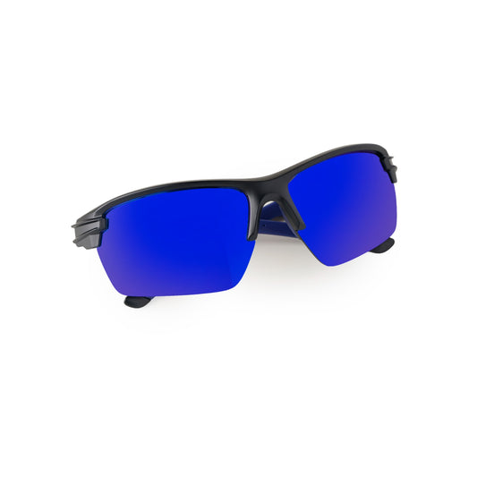 SASA Predator Matte Black Frame Blue Lens Sports Sunglasses