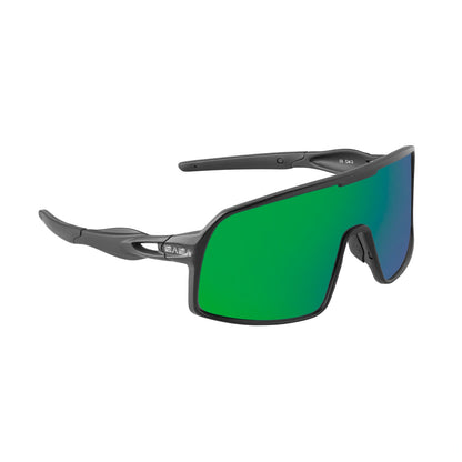 Omega Black Frame Green Revo Lens Sports Sunglasses