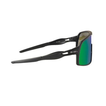 Omega Black Frame Green Revo Lens Sports Sunglasses