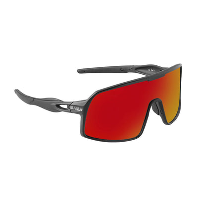 SASA Omega Black Frame Red Revo Lens Sports Sunglasses