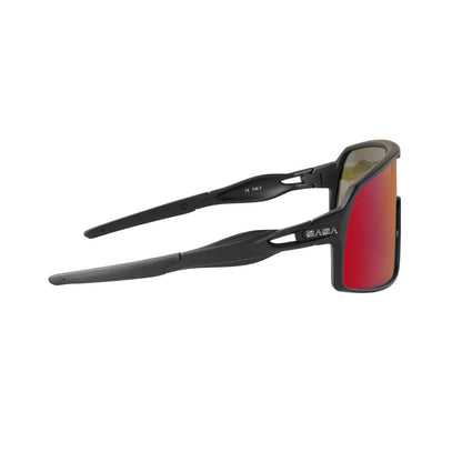 SASA Omega Black Frame Red Revo Lens Sports Sunglasses