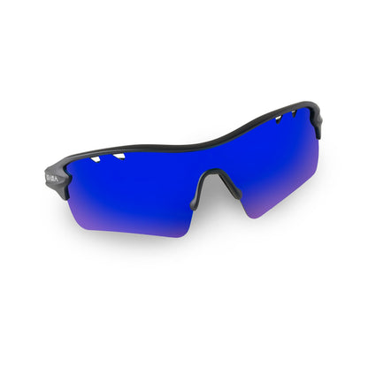 Discovery Men's Black Frame Blue Lens Sports Sunglasses