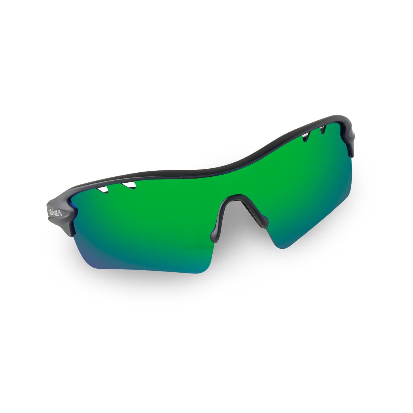 Discover Men's Black Frame Green Lens Sports Sunglasses