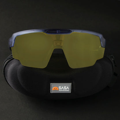 Raptor Translucent Blue Frame Night Vision Lens Sports Sunglasses for Cricket I Cycling I Marathon