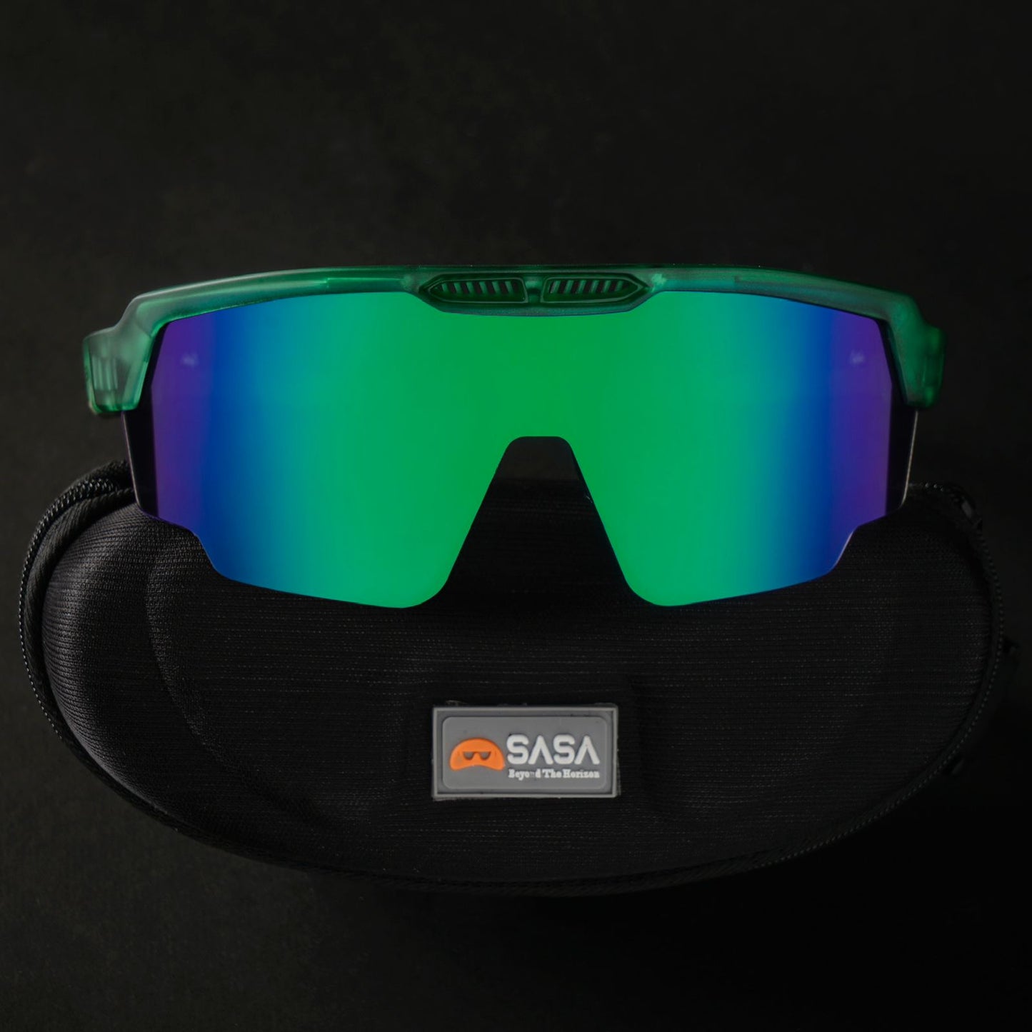 Raptor Translucent Green Frame Green Revo Lens Sports Sunglasses for Cricket I Cycling I Marathon