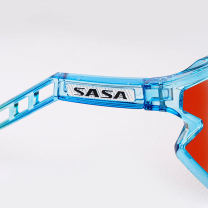 SASA Z Series Prismatic Blue / Orange Frame Red Revo Lens Sports Sunglasses