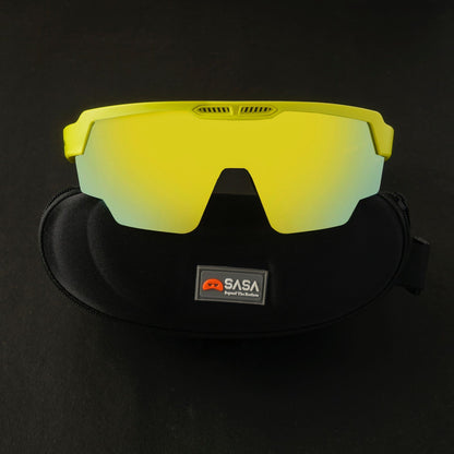 Raptor Neon Yellow Frame Yellow Revo Lens Sports Sunglasses for Cricket I Cycling I Marathon