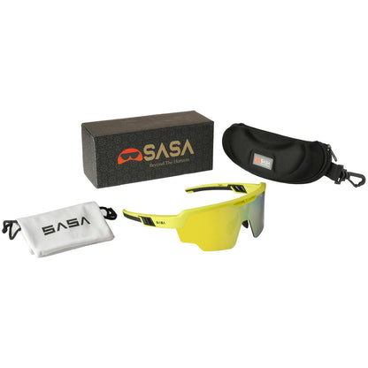 Raptor Neon Yellow Frame Yellow Revo Lens Sports Sunglasses for Cricket I Cycling I Marathon