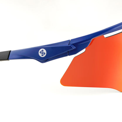 SASA M-Series Matte Navy Blue Frame with Red Revo Lens Sports Sunglasses