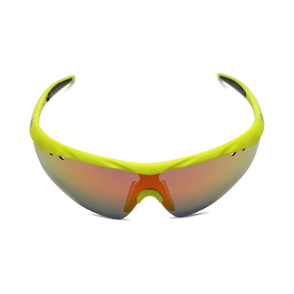 SASA Hawkeye Neon Yellow Frame Red Revo Lens Sports Sunglasses