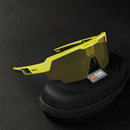 Raptor Neon Yellow Frame Night Vision Lens Sports Sunglasses for Cricket I Cycling I Marathon
