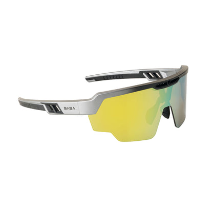 Raptor Matte Silver/Black Frame Yellow Revo Lens Sports Sunglasses for Cricket I Cycling I Marathon