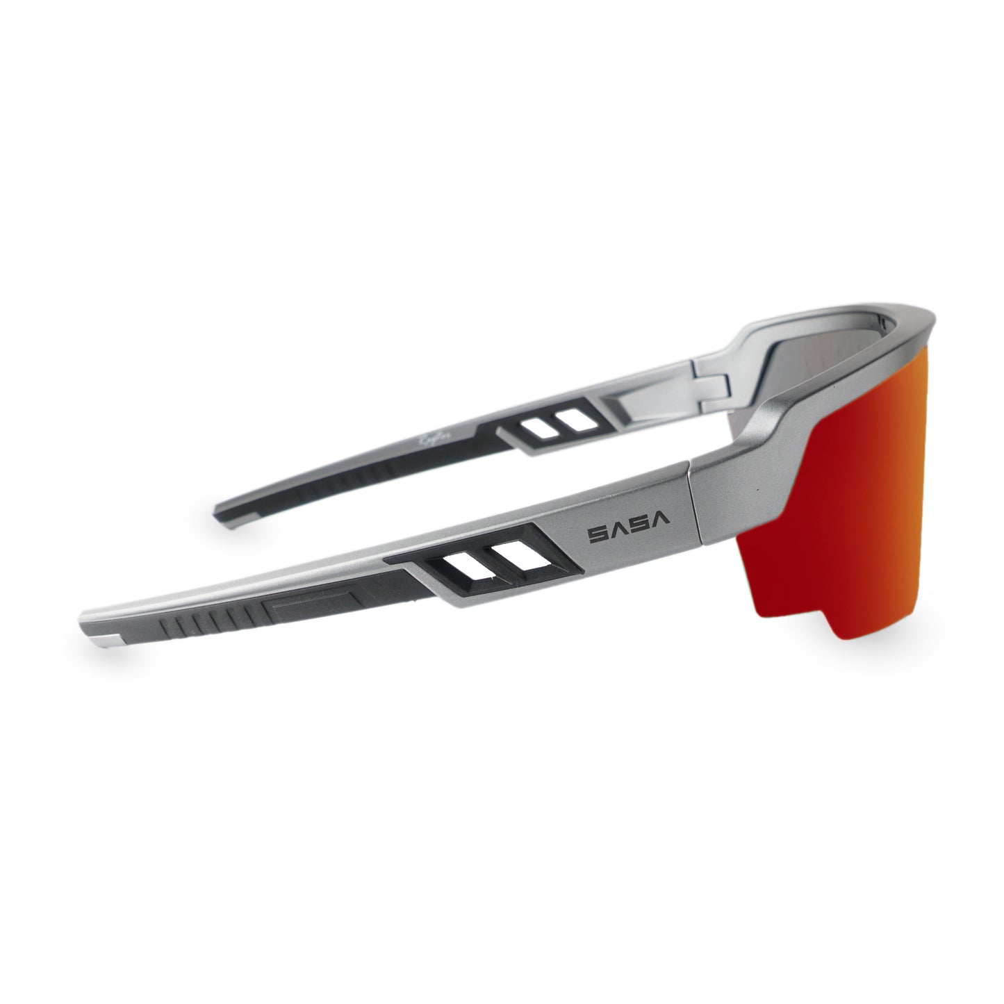 Raptor Matte Silver/Black Frame Red Revo Lens Sports Sunglasses for Cricket I Cycling I Marathon