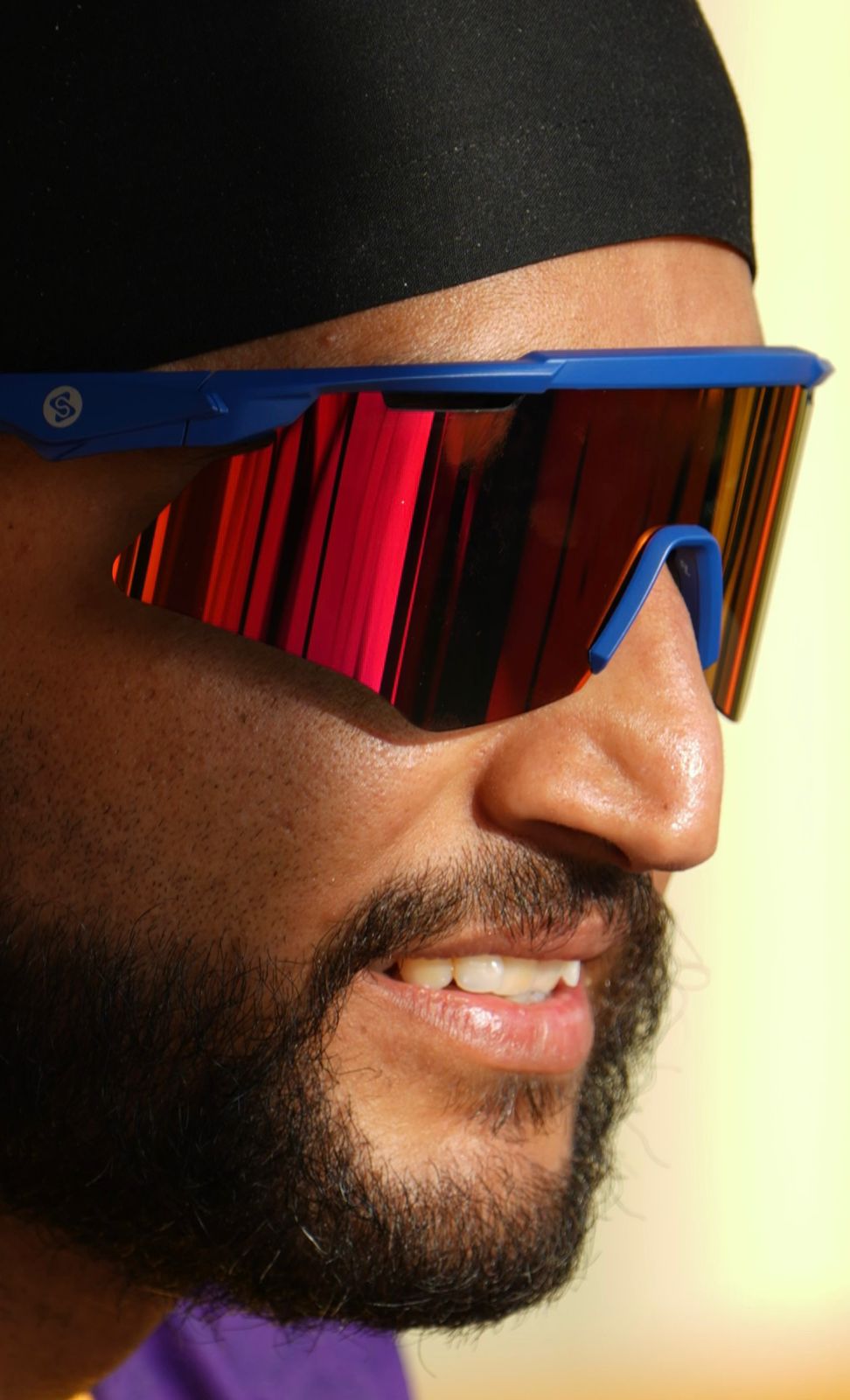 M-Series Matte Navy Blue Frame with Blue Revo Lens Sports Sunglasses for Cricket I Cycling I Marathon