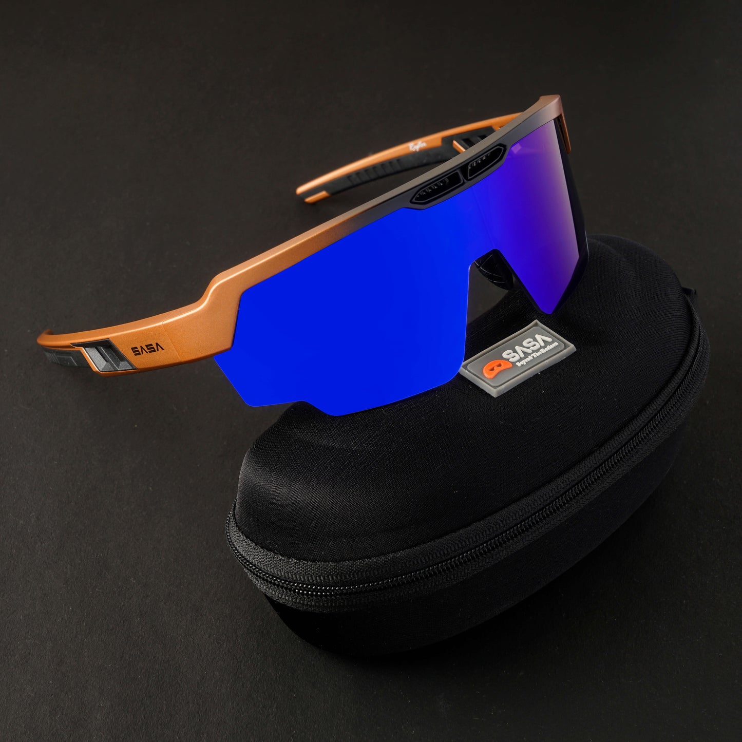 Raptor Matte Copper/Black Frame Blue Revo Lens Sports Sunglasses for Cricket I Cycling I Marathon