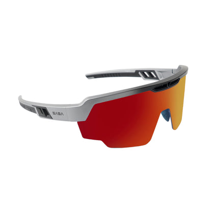 Raptor Matte Silver/Black Frame Red Revo Lens Sports Sunglasses for Cricket I Cycling I Marathon