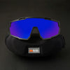 Parthiv Patel X Matte Black Frame Blue Revo Lens Sports Sunglasses